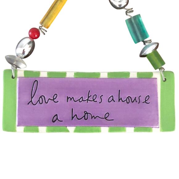 Sandra Magsamen Colorful Ceramic Home Decor Sign Beaded Hanger - Picture 1 of 6